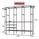 Closet Arara c/ sapateira cabideiro em prateleiras preto com 15%PrimeiraCompra+Frete Grátis
