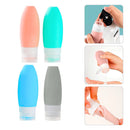 Kit Viagem Frascos de Silicone 4 Pçs Anti-Vazamento com 15%PrimeiraCompra+Frete Grátis