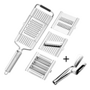 Fatiador Ralador Multiuso 4 em 1 Inox + Espátula Pinça de Alimentos com 15%PrimeiraCompra+Frete Grátis