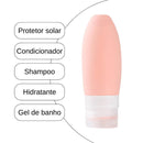 Kit Viagem Frascos de Silicone 4 Pçs Anti-Vazamento com 15%PrimeiraCompra+Frete Grátis