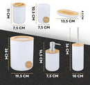 Kit Jogo Banheiro com 6 Peças Bambu com 15%OFF na Primeira Compra + Frete Grátis - 3 X Sem Juros Cartão