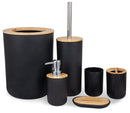 Kit Jogo Banheiro com 6 Peças Bambu com 15%OFF na Primeira Compra + Frete Grátis - 3 X Sem Juros Cartão