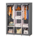 Guarda Roupa Dobrável Organizador Armário Portátil Cor Cinza com 15%PrimeiraCompra+Frete Grátis